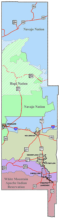 Navajo County Map United States County Preparedness Teams
